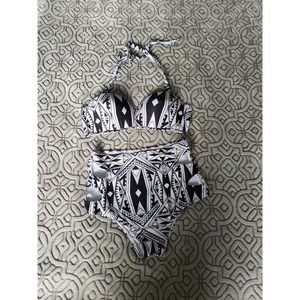 Black a. White atzec high waist bandau bikini m